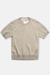 CASHMERE SHORT SLEEVE SWEATER IN MARLE, SS25
