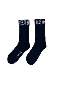 Womens Accessories: MERINO GOTHIC SOX IN BLACK/BONE