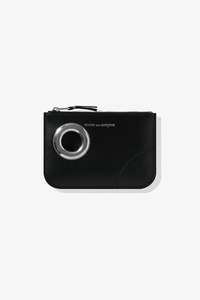 SILVER EYELET PURSE IN BLACK, SS25