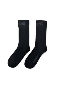 MERINO HEART SOX IN BLACK/STEEL