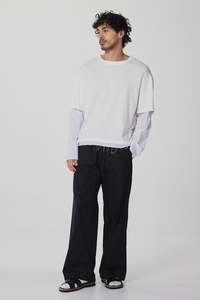 Mens Tee Shirts: LAYER TEE IN GHOST, SS26