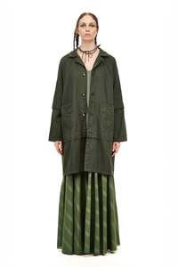 Womens New Arrivals: MANUSCRIPT COAT IN GREEN DAY, SS26