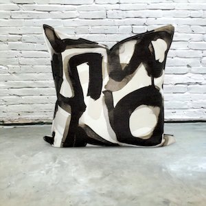 Outdoor Cushions: ABSTRACTION OBSIDIAN |  OUTDOOR CUSHION