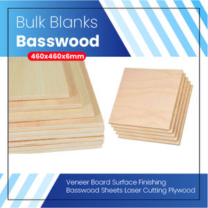 Bulk Blanks- Basswood Plywood 460x460x6mm 15Pcs - Zawya Limited