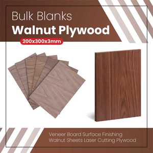 Bulk Blanks- Walnut Plywood 200x300x3mm 30Pcs - Zawya Limited