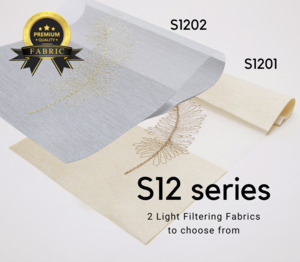 Semi Blockout Roller Blinds Fabric: S12 Series Semi Blockout Zebra Blinds - 2 Colour Options Available