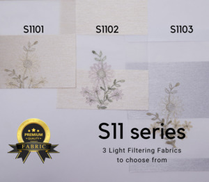 Semi Blockout Roller Blinds Fabric: S11 Series Semi Blockout Zebra Blinds - 3 Colour Options Available