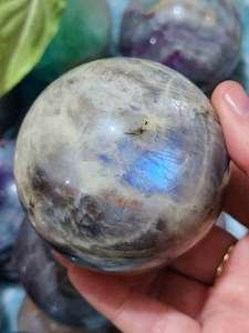 Blue Flash Moonstone Sphere