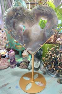 Carvings 1: Large Moss Agate Heart