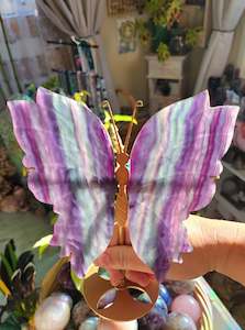 Carvings 1: Rainbow Fluorite Butterfly