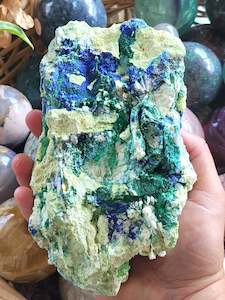 Free Forms: Azurite, Malachite, Quartz & Sulfur Large Raw