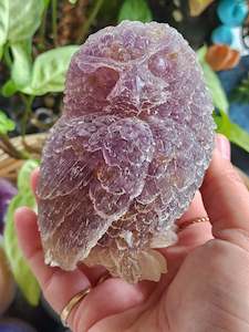 Large Amethyst & Citrine Chip Owl