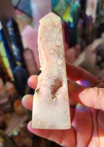 Pink Amethyst & Cherry Blossom Agate Point