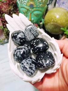 Tumbles: 🖤❄️Snowflake Obsidian Tumbles