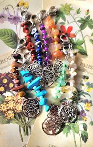 Accessories: Crystal Chip Tree Of Life Key Chains