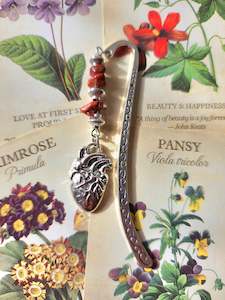 Accessories: Red Jasper Anatomical Heart Bookmark