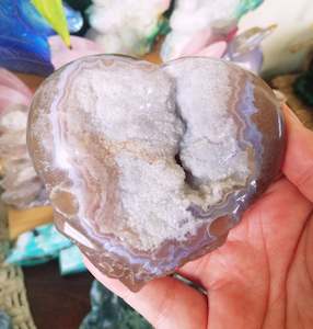 💀🖤Agate Druzy Skull Heart