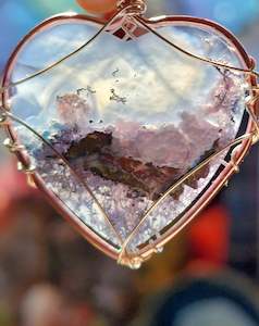 Jewellry: Purple Moss Heart Pendant