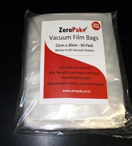 Products: 17cm x 20cm Commercial Vacuum Sealer Bags – 80 Micron – 100 Pack