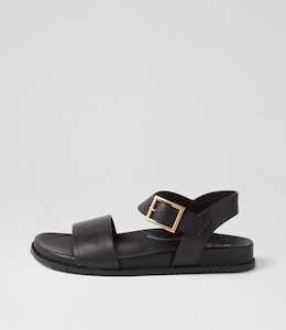 Products: Hammil W Black Leather Sandals by Ziera at Ziera NZ