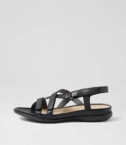 Products: Brittoh W Black Leather Sandals by Ziera at Ziera NZ