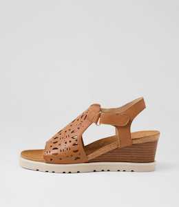 Products: Prillo W Tan Leather Sandals by Ziera at Ziera NZ