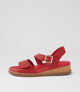 Products: Vamsy W Red Gum Leather Sandals by Ziera at Ziera NZ