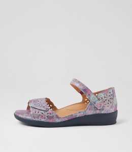 Products: Dusty W Pink Multi Leather Sandals by Ziera