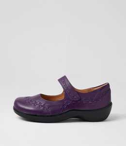 Products: Gummibear W Bright Purple Leather Flat Shoes by Ziera