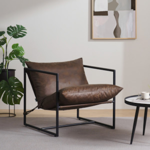 Living: Aidan Faux Leather Sling Chair
