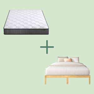 Mattresses: Bamboo Bed Base and 20cm Pocket Spring Mattress Bundle - Queen