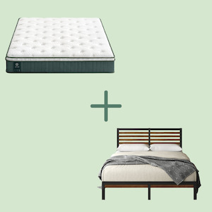 Bedroom: Kai Bamboo Bed Frame and Chiro Support Spring Mattress Bundle