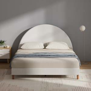 Boucle Bedframe with Round Headboard
