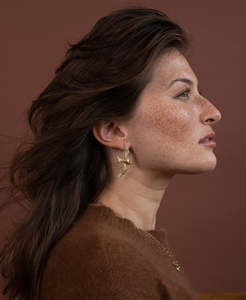 Gold Earrings: Lovers Earrings - 22k Gold Vermeil