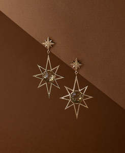 Sunburst Earrings - 22k Gold Vermeil, Lemon Quartz
