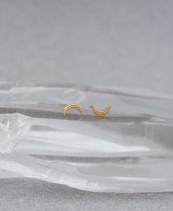 Gold Earrings: Moonlight Studs - 22k Gold Vermeil