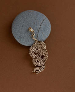 Gold Necklaces: Lacy Snake Charm - 22k Gold Vermeil