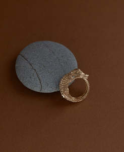 Crocodile Ring - 22k Gold Vermeil