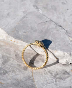 Gold Rings: Eternity Snake Ring - 22k Gold Vermeil