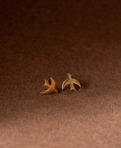 13th Birthday: Moonbird Studs - 22k Gold Vermeil