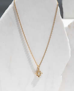 13th Birthday: Inka Necklace - 22k Gold Vermeil, White Zircon
