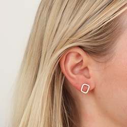 Earrings: Rectangle Puddle Studs