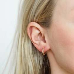 Earrings: Gold Round Huggies