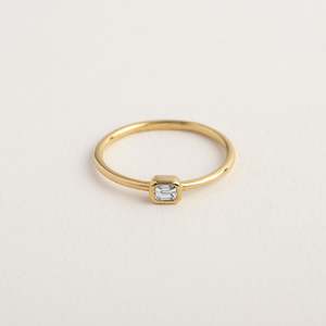 Stackers: Mini Emerald Cut Diamond Ring