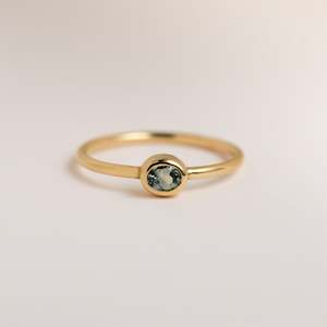 Stackers: Oval Green Sapphire Ring