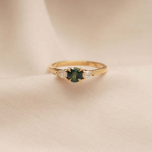 Ready To Wear: Dahlia 0.62ct Round Green Sapphire