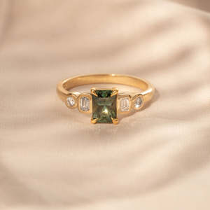 Ready To Wear: Posy 1.11ct Emerald-cut Green Sapphire