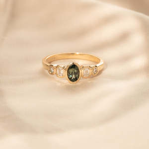 Ready To Wear: Posy 0.50ct Oval Green Sapphire