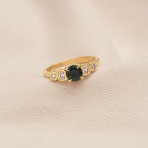 Ready To Wear: Posy 0.89ct Round Teal Sapphire