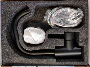 Products: Small Square Hot/Cold tap. Saturn Black – Zone 2